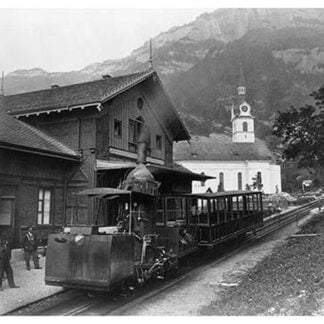 Cable Car Train in alps at Rigi in Switzerland
