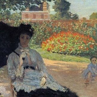Camille in the garden with Jean and his nanny by Claude Monet