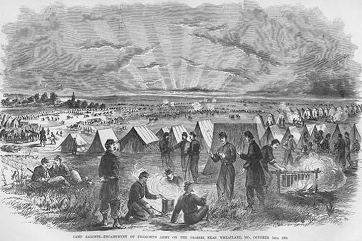 Camp Zagonyi - Fremont's Army by Frank Leslie