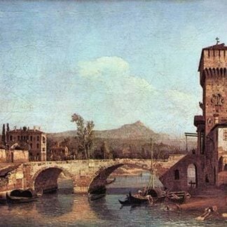 Capriccio with a River and Bridge by Bernardo Bellotto