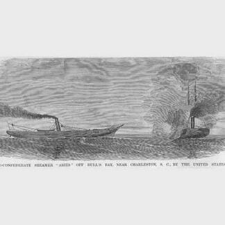 Capture of Confederate Steamer 'Aries' at Bull's Bay by Gunboat Stettin by Frank Leslie