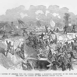 Capture of Fort Hindman - Planting the Stars & Stripes by Frank Leslie