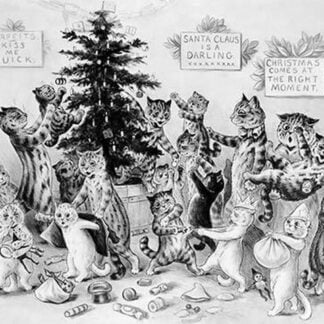 Cats Decorating Christmas Tree by Louis Wain