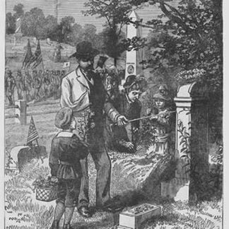 Cemetery 30 years after the War with Amputee by Frank Leslie