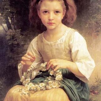 Child Braiding A Crown by William Bouguereau