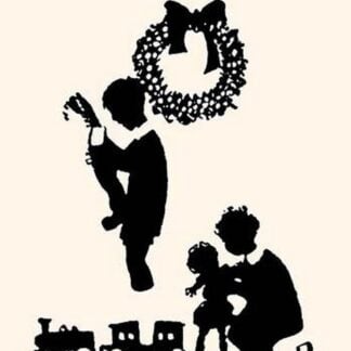 Children Playing with Toys and Checking the Stocking by Maxfield Parrish