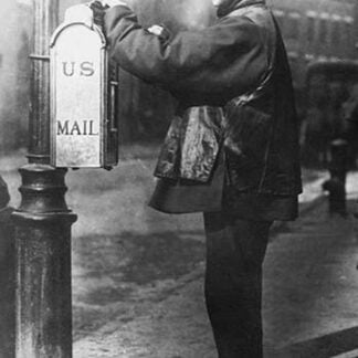 Chinaman in Native Garb Mails Letter home from US Postbox