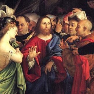 Christ and the adulteress by Lotto by Lorenzo Lotto