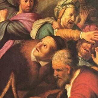 Christ drives out money changers by Rembrandt Van Rijn