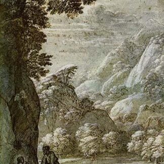 Christs seduction in wilderness by Claude Lorrain