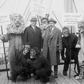 Chrysler has a Bon Voyage from Clowned figures on Board ship before it leaves for Europe