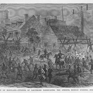 Citizens of Baltimore Barricade the Streets at the Invasion of Maryland by Frank Leslie