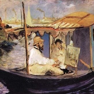 Claude Monet Dans Son Bateau Atelier by Edouard Manet