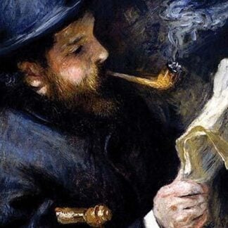 Claude Monet Reading A Newspaper by Pierre-August Renoir
