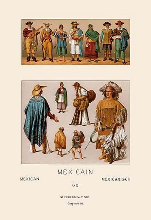 Clothing of Mexico by Auguste Racinet