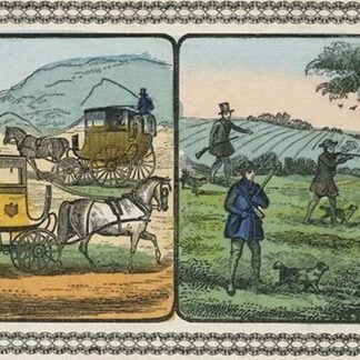 Coaches with drivers take travelers to the hunt by Charles Butler