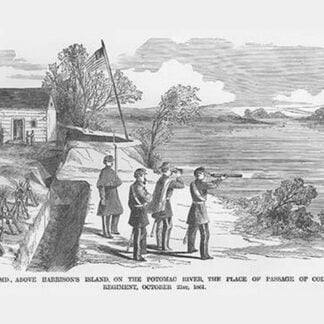 Colonel Baker Reconnoiters a Crossing over the Potomac by Frank Leslie
