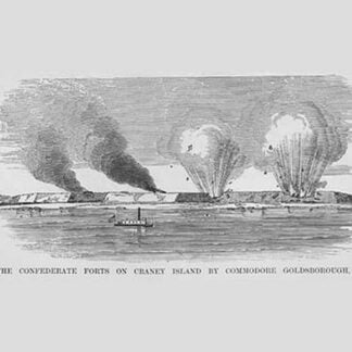 Commodore Goldsborough bombards Confederate Forts on Craney Island by Frank Leslie