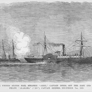 Confederate Admiral Semmes on the Alabama captures Steamer Ariel off of Cuba by Frank Leslie