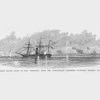 Confederate Bombardment of US War Sloop 'Seminole' by Frank Leslie