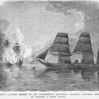 Confederate Captain Semmes burns a vessel from the Alabama by Frank Leslie