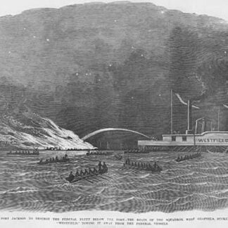 Confederate Fire Barge sent to sink the Westfield by Frank Leslie