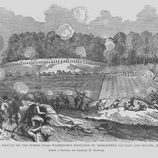 Confederate attack near Washington repulsed by Dismounted Cavalry and Militia by Frank Leslie