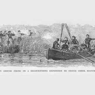 Confederates Ambush Union Reconnaissance team in a Boat on Oyster Creek by Frank Leslie