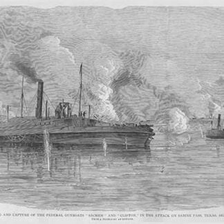 Confederates at Sabine Pass capture s Federal Gunboats 'Sachem' & 'Clifton' by Frank Leslie