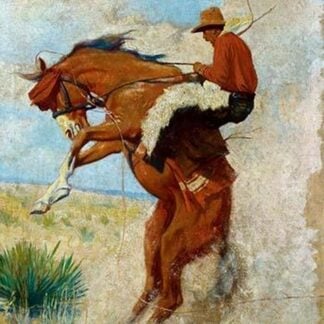 Cowboy on Bucking Bronco by Gayle Porter Hoskins