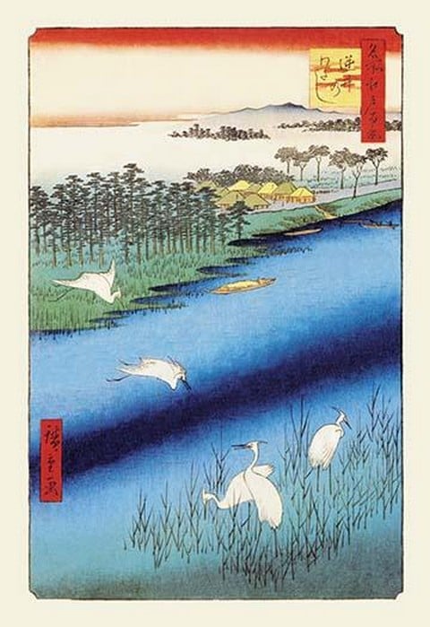 Cranes on the River by Utagawa Hiroshige