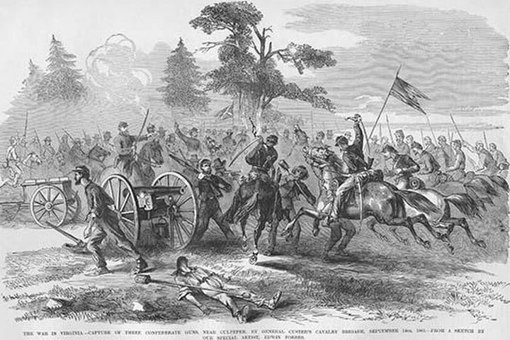 Custer Captures Confederate Guns Near Culpeper