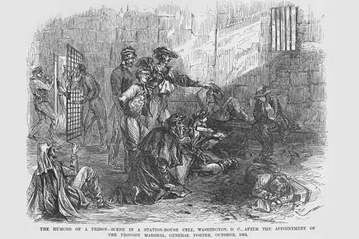 DC Prison with Drunken soldiers arrested by Provost Marshal Porter by Frank Leslie