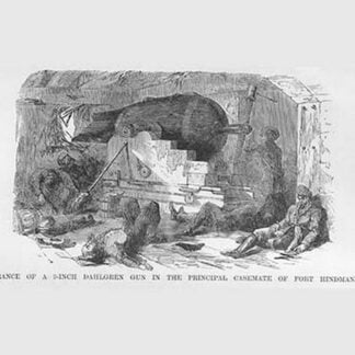 Dahlgren Gun in Casemate at Fort Hindman by Frank Leslie