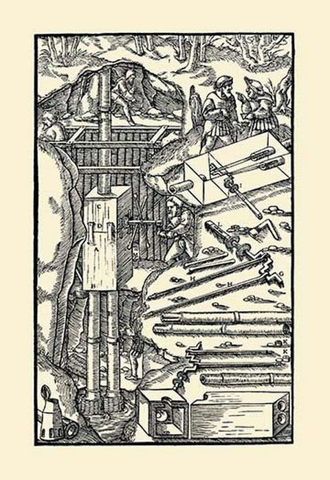 De Re Metallica Plate 10: Cranking the Axle