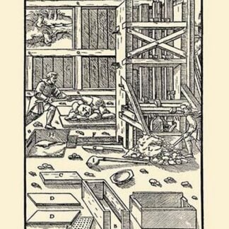 De Re Metallica Plate 25: Mortar and Launder