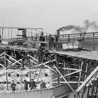 Deck of the Pennsylvania showing a Curtis Biplane