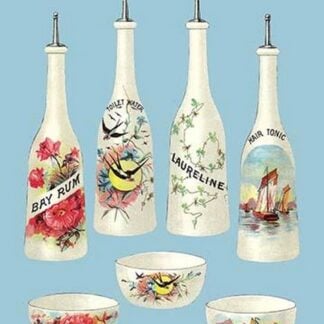 Decorated Glassware for Barbers