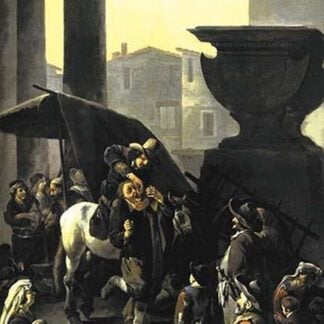 Dentist on Horseback Pulls Tooth in Town Square Before Onlookers by Johannes Lingelbach