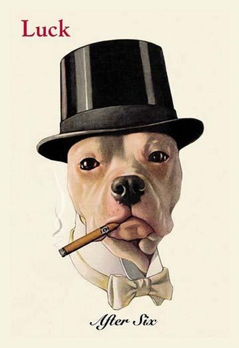 Dog in Top Hat and Bow Tie Smoking a Cigar by Will Rannells