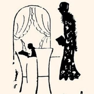 Dressed Woman Walks Into a Restaurant by Maxfield Parrish