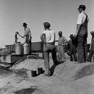 Drinking Water for Migrants by Dorothea Lange