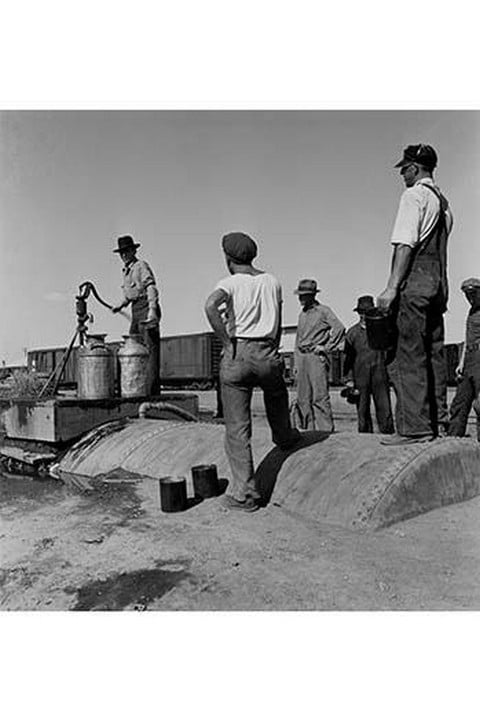 Drinking Water for Migrants by Dorothea Lange