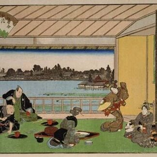 Drinking party at restaurant Kawachiro (Kawachiro / Hiroshige-ga) by Utagawa Hiroshige