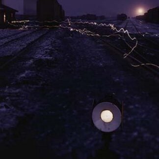 Eerie view of the lights in the train yard