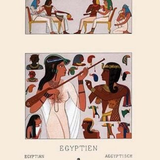 Egyptian Headdresses and Hairstyles by Auguste Racinet