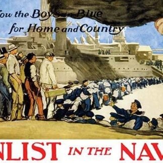 Enlist in the Navy follow the boys in blue for home and country by George Hand Wright