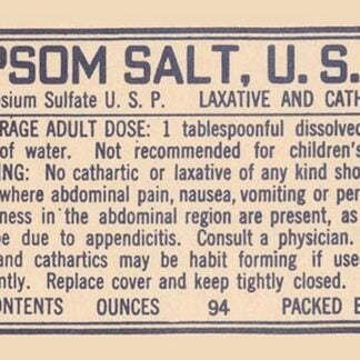 Epsom Salt U.S.P. Label