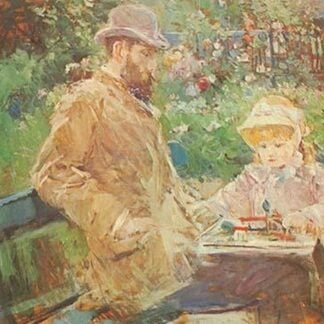 Eugene Manet and His Daughter in Bougival by Berthe Morisot