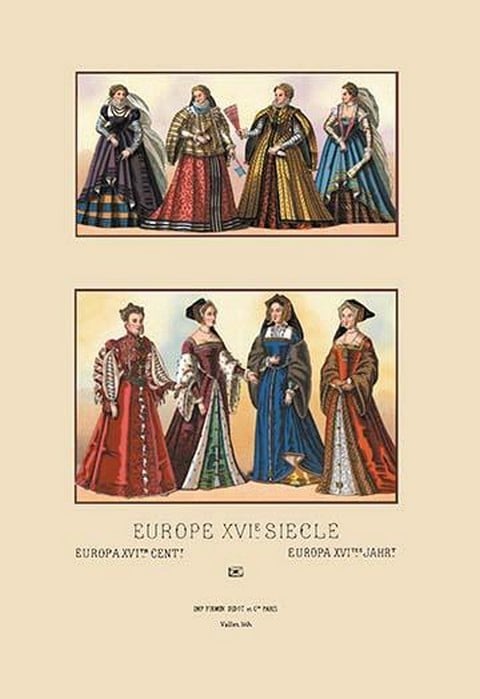 European Noblewomen of the Sixteenth Century by Auguste Racinet
